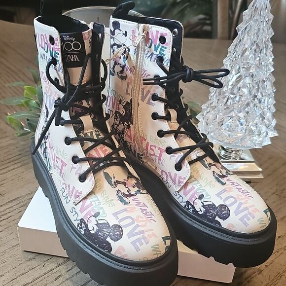 Disney Shoes - Disney Mickey Mouse 100th Anniversary Boots Size 7 NWT Zara
